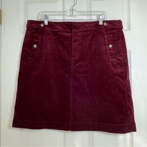Talbots Burgundy Corduroy Mini Skirt Size 16